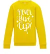 Детский Свитшот Never give up lettering Солнечно желтый фото