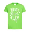 Детская футболка Never give up lettering Лаймовый фото