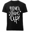 Чоловіча преміум футболка Never give up lettering Чорний фото