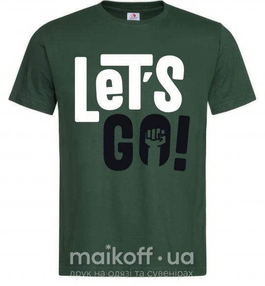 Мужская футболка Let's go hand Темно-зеленый фото