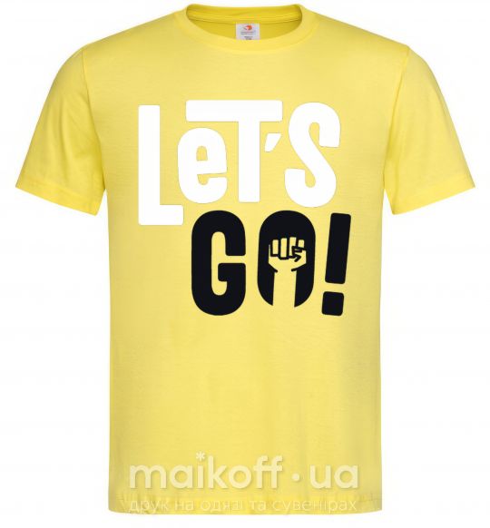 Мужская футболка Let's go hand Лимонный фото