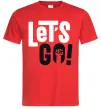 Мужская футболка Let's go hand Красный фото