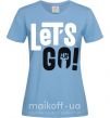 Женская футболка Let's go hand Голубой фото