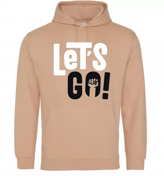 Чоловіча толстовка (худі) Let's go hand Пісочний фото