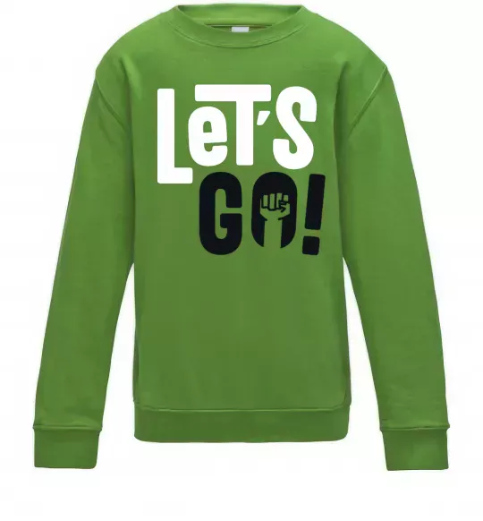 Дитячий світшот Let's go hand Лаймовий фото