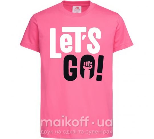 Детская футболка Let's go hand Ярко-розовый фото