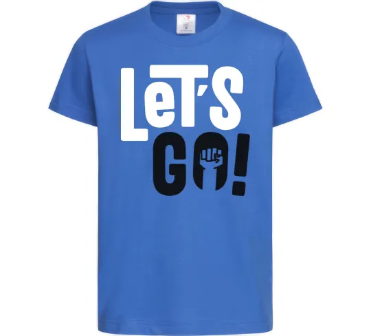 Детская футболка Let's go hand Ярко-синий фото