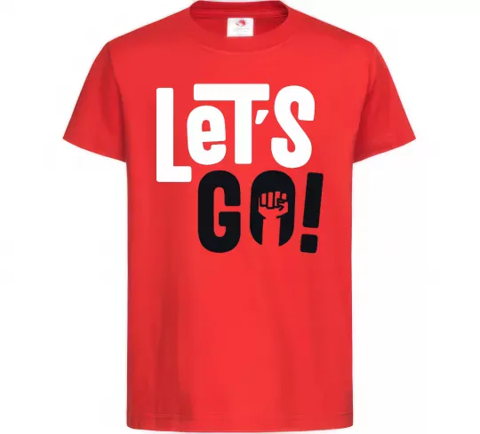 Детская футболка Let's go hand Красный фото