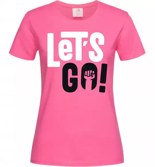 Жіноча футболка Let's go hand Яскраво-рожевий фото