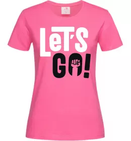 Жіноча футболка Let's go hand Яскраво-рожевий фото