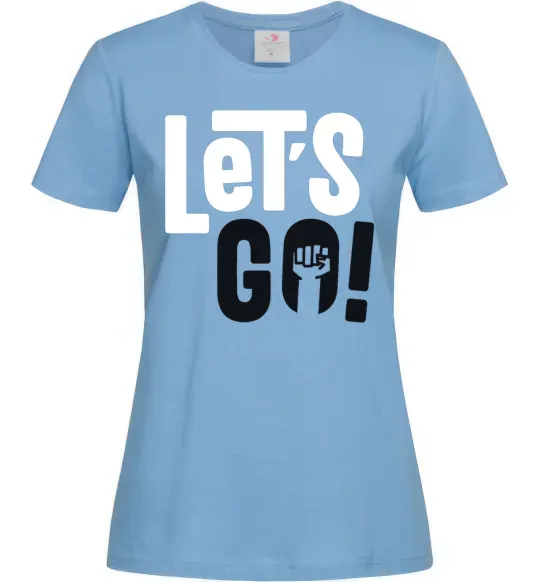 Жіноча футболка Let's go hand Блакитний фото