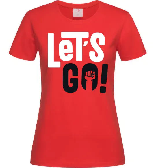 Жіноча футболка Let's go hand Червоний фото