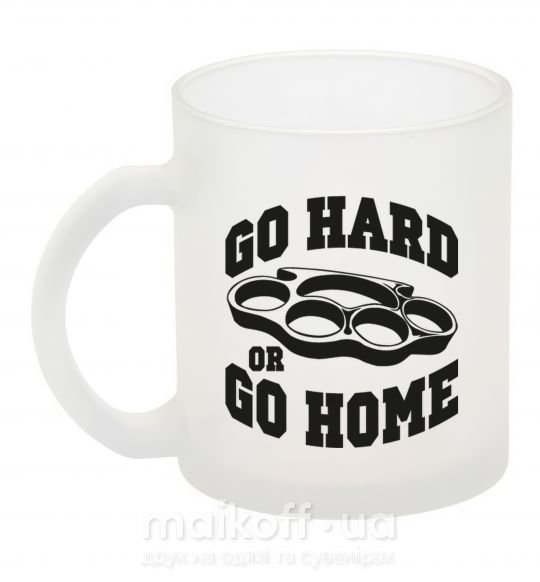 Чашка стеклянная Go hard or go home brass knuckles Фроузен фото
