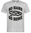 Мужская футболка Go hard or go home brass knuckles Серый фото