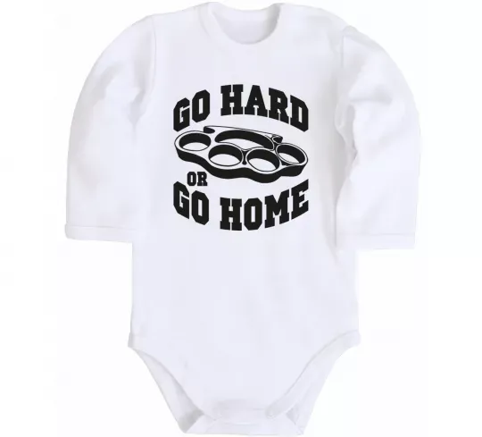 Детский боди Go hard or go home brass knuckles Белый фото