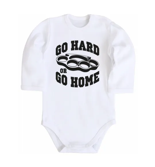 Детский боди Go hard or go home brass knuckles Белый фото