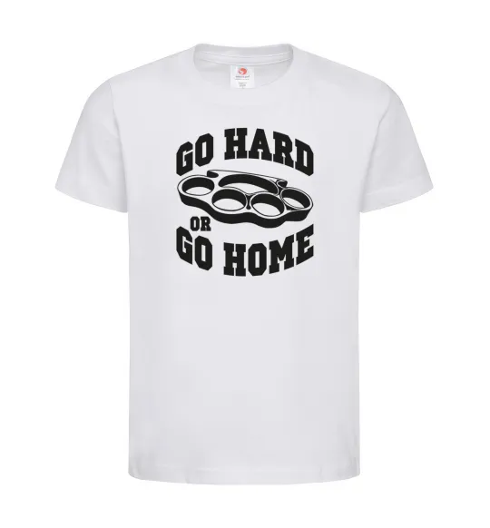 Дитяча футболка Go hard or go home brass knuckles Білий фото