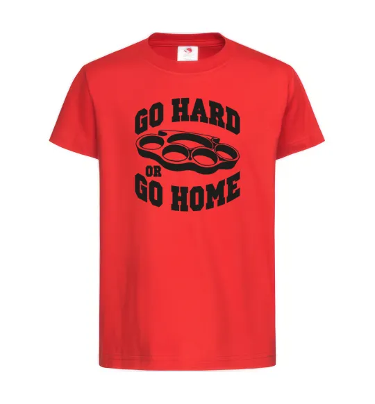Дитяча футболка Go hard or go home brass knuckles Червоний фото