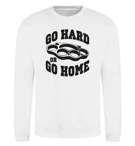 Свитшот Go hard or go home brass knuckles Белый фото