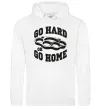 Мужская толстовка (худи) Go hard or go home brass knuckles Белый фото