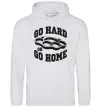 Мужская толстовка (худи) Go hard or go home brass knuckles Серый меланж фото