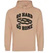 Мужская толстовка (худи) Go hard or go home brass knuckles Песочный фото