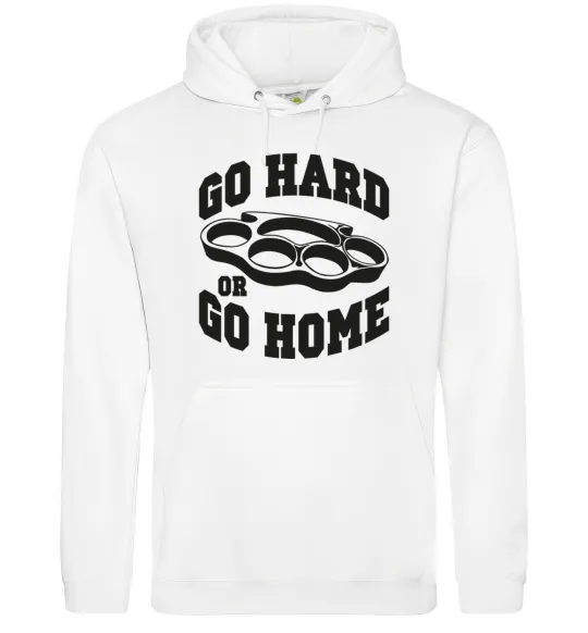 Женская толстовка (худи) Go hard or go home brass knuckles Белый фото