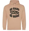 Женская толстовка (худи) Go hard or go home brass knuckles Песочный фото