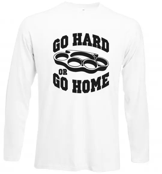 Лонгслив Go hard or go home brass knuckles Белый фото