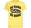 Детская футболка Go hard or go home brass knuckles Лимонный фото