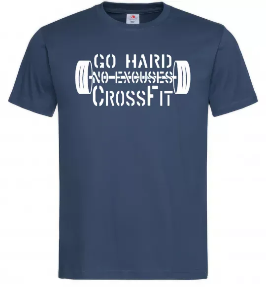 Мужская футболка Go hard no excuses Темно-синий фото