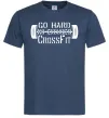 Мужская футболка Go hard no excuses Темно-синий фото