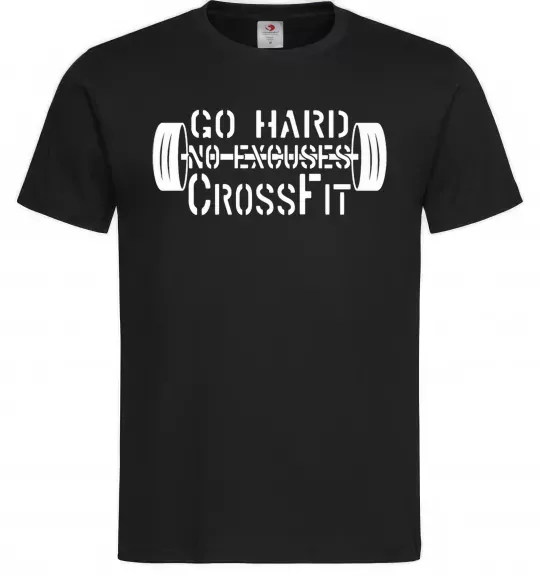 Мужская футболка Go hard no excuses Черный фото
