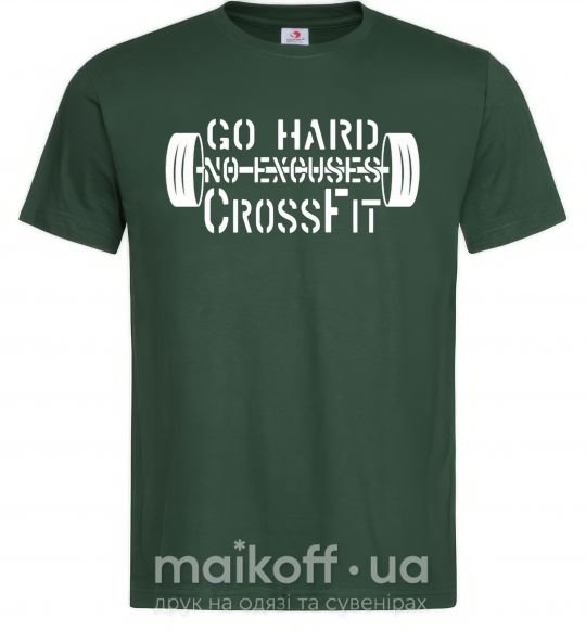Чоловіча футболка Go hard no excuses Темно-зелений фото