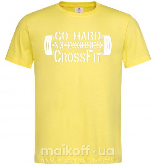 Мужская футболка Go hard no excuses Лимонный фото