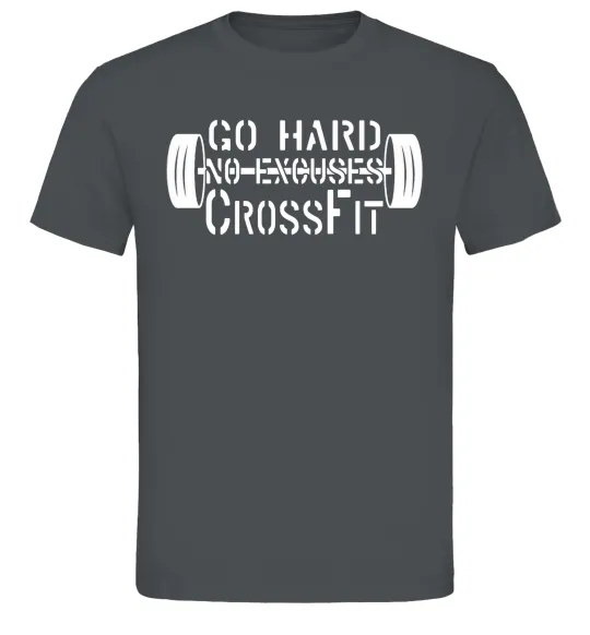 Мужская футболка Go hard no excuses Графит фото