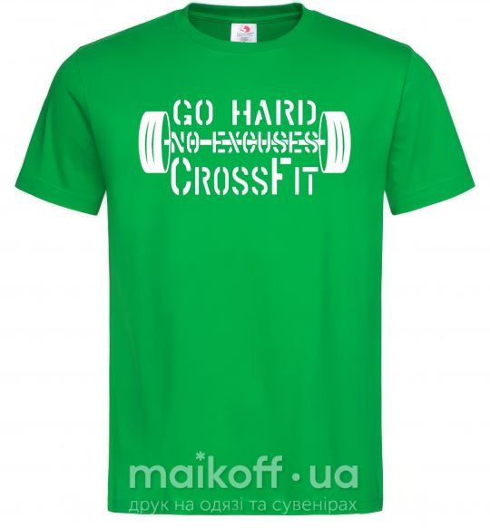 Мужская футболка Go hard no excuses Зеленый фото