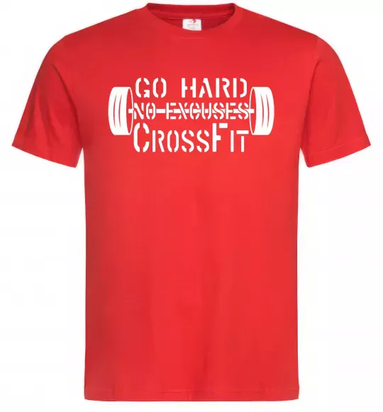 Мужская футболка Go hard no excuses Красный фото