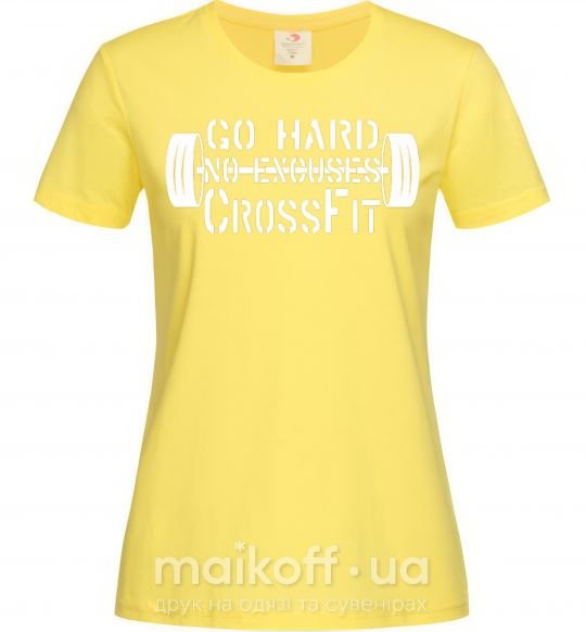 Женская футболка Go hard no excuses Лимонный фото