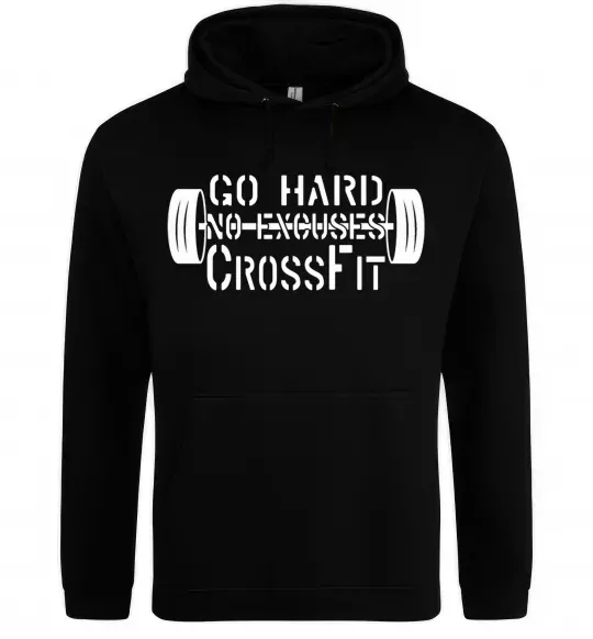 Жіноча толстовка (худі) Go hard no excuses Чорний фото
