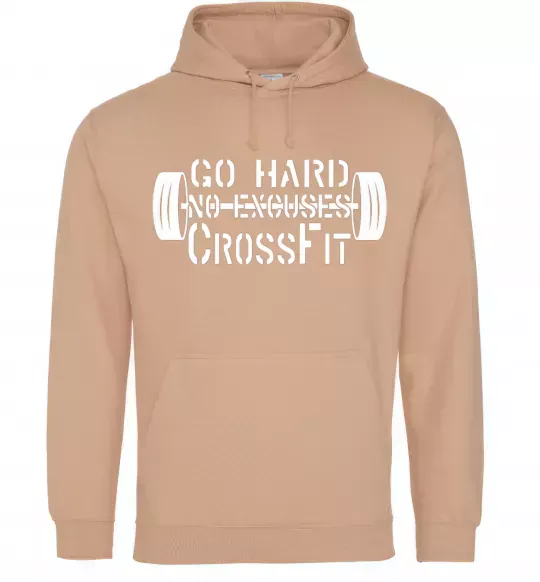 Жіноча толстовка (худі) Go hard no excuses Пісочний фото