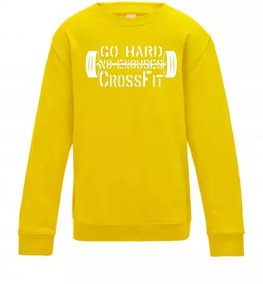 Дитячий світшот Go hard no excuses Сонячно жовтий фото
