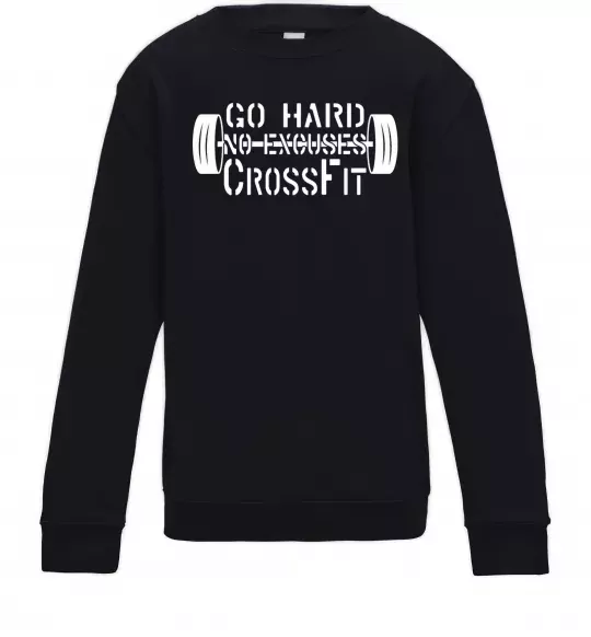 Дитячий світшот Go hard no excuses Чорний фото