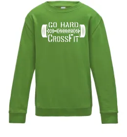 Детский Свитшот Go hard no excuses Лаймовый фото