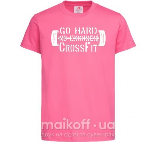 Детская футболка Go hard no excuses Ярко-розовый фото