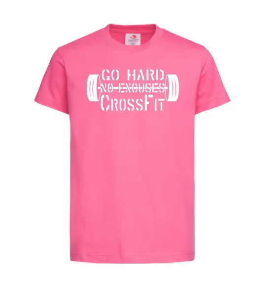 Детская футболка Go hard no excuses Ярко-розовый фото
