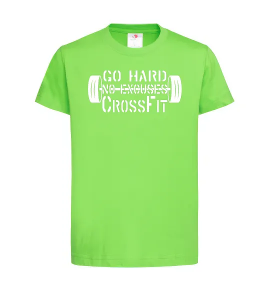 Детская футболка Go hard no excuses Лаймовый фото