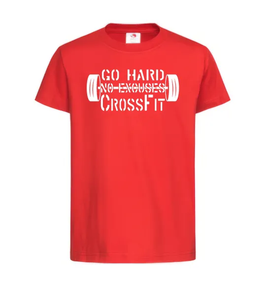 Детская футболка Go hard no excuses Красный фото