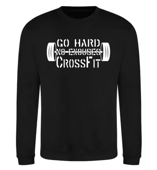 Світшот Go hard no excuses Чорний фото