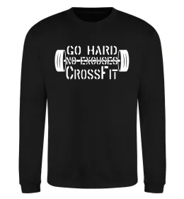 Свитшот Go hard no excuses Черный фото